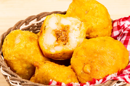 Stuffed Potato Typical Fry Of Several Latin American Countriesの写真素材