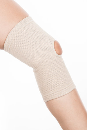 Orthopedic support for the knee; Photo On White Background.の写真素材