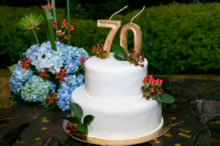 Social Events; Tasty Decorated Cake For Party Or Celebrationの写真素材