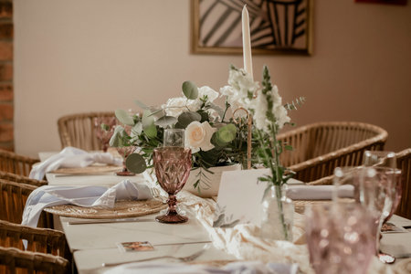 Table Decoration For An Event Party Or Wedding Reception.の写真素材