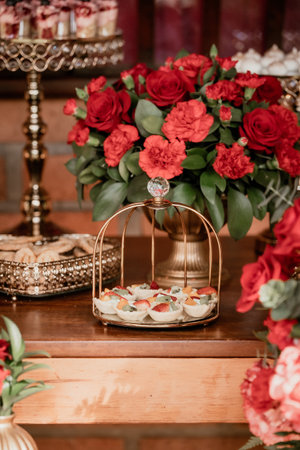 Social event; Individual Presentation Of Tasty Cookies For Party Guestsの写真素材