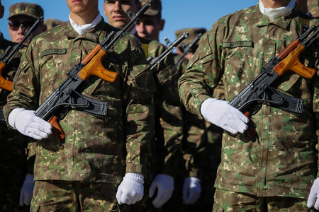 BUCHAREST, ROMANIA - October 25, 2018: Romanian special forces soldiers during the Romanian army national dayのeditorial素材