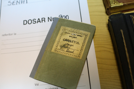 BUCHAREST, ROMANIA - October 31, 2018: Details of Romaniaâ€™s King Michael school note book, in...