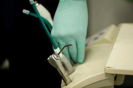 Details with stomatological medicine instruments at the dentistの写真素材