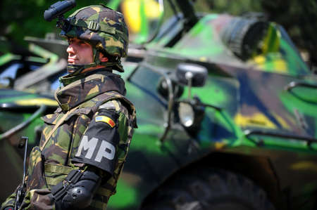 Bucharest, Romania - May 12, 2010: Members of the Romanian Military Police take part at an exercise...