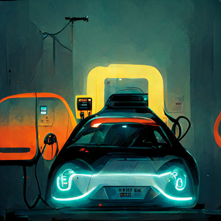 AI generated image. Electric cars concept.の素材