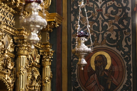 Details from inside a  Romanian Orthodox Church.