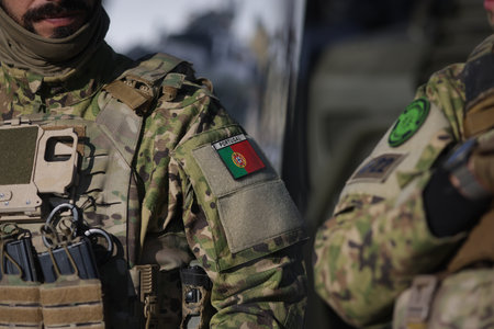 Portuguese soldier in combat gear during a NATO Multinational Exercise.