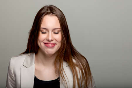 Stylish Young European Woman Smiling - Stock Imageの写真素材