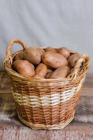 potatoes in the basketの写真素材