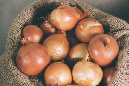 onions in a sackの写真素材