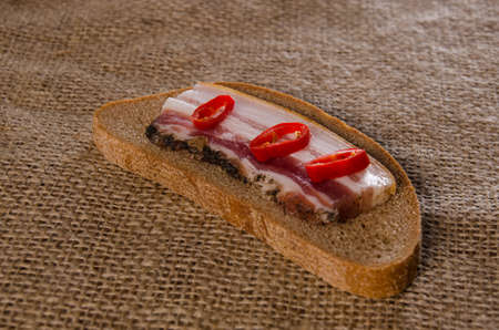 salted lard and spicesの写真素材