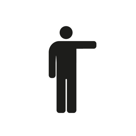 Stickman with on hand put up.のイラスト素材