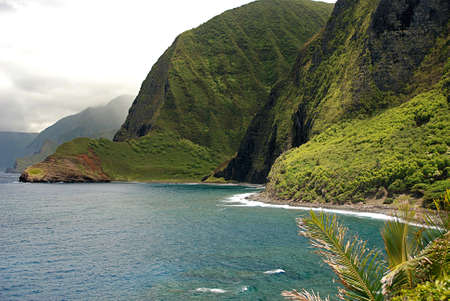 Kalaupapa National Historical Park on the Island of Molokai in Hawaiiの写真素材