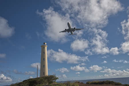 Plane Passing Ninini Point Lighthouse_8106