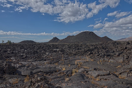 Spatter Cones in Craters of the Moon National Monument in Idahoの写真素材