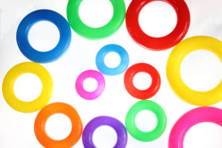 Funny circles differently coloredの写真素材