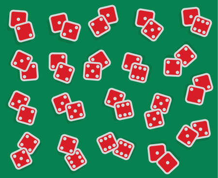 vector collection of all combinations of dice, from one-one to six-six, double red isolated cubes...