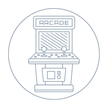 simple line drawn vintage game arcade cabinet icon isolated illustration on white background