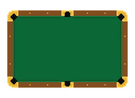 pixel art emply green billiard table on a white background isolated