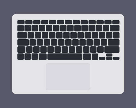 White laptop computer keyboard with black keys graphic vector illustration isolatedのイラスト素材