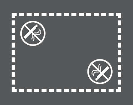 White no smoking zone symbol on the pavementのイラスト素材