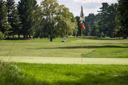 golf course looking at fairway from teeのeditorial素材