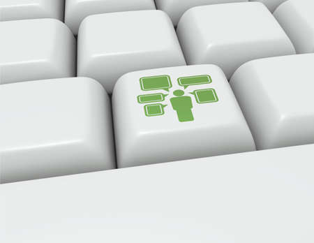 Keyboard button with an icon for social media access