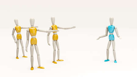 Concept  Team pointing at business man の写真素材