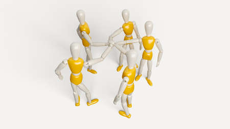 Teamwork concept: people celebrating as a teamの写真素材