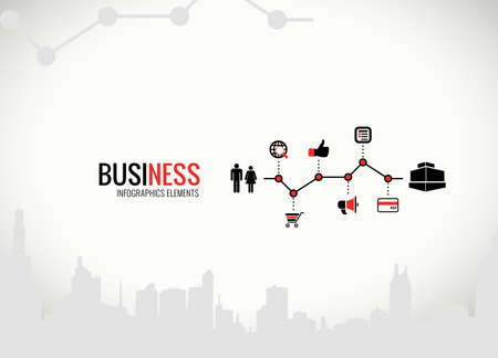 business graphics with icons for infographicsの写真素材
