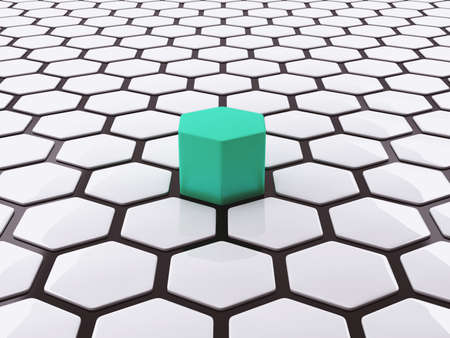 Unique concept abstract 3D design with hexagonal shapes