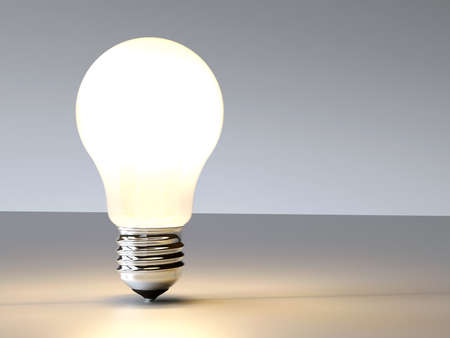 Incandescence 3D lightbulb design background ideaの写真素材