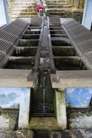 Public laundry facilities in the blue painted town of Chefchaouen, Morocco の写真素材