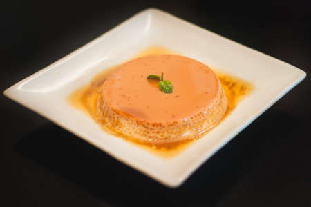Caramel custard, Custard pudding - sweet dessert