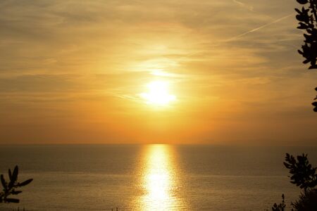 Sunset on the Mediterranean Seaの写真素材