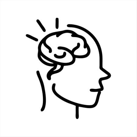 brain icon isolated on white background from human mind collection. brain icon trendy and modern brain symbol for logo, web, app, UI.のイラスト素材