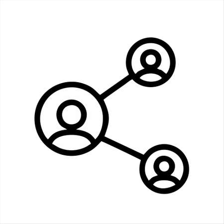 People network icon isolated on white background. People network icon in trendy design style. People network vector icon modern and simple flat symbol for web site, mobile, logo, app, UI.のイラスト素材