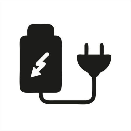 Charging battery icon vector. power supply symbol. energy sign.のイラスト素材