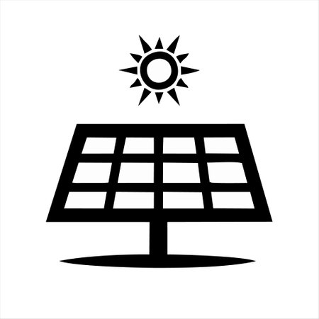 Solar panel icon isolated on white background. Alternative energy source. Vector illustrationのイラスト素材