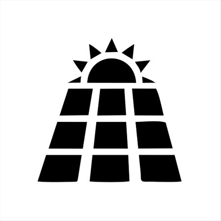 Solar panel icon isolated on white background. Solar energy panel. Vector illustration.のイラスト素材