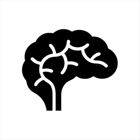 Human brain icon. Vector illustration. Isolated on white background.のイラスト素材