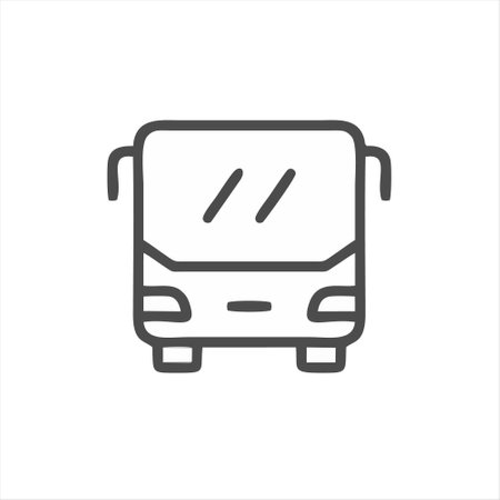 Bus line icon, outline vector sign, linear pictogram isolated on white. Symbol, illustrationのイラスト素材