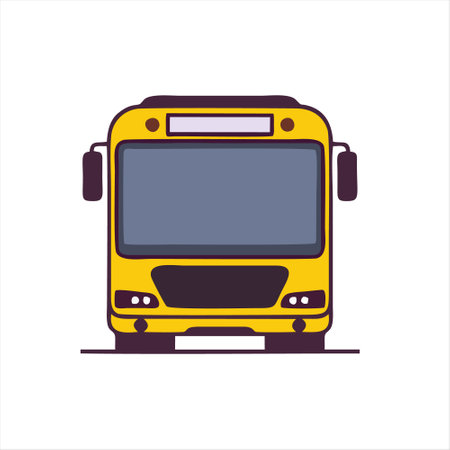 Bus icon. Vector illustration of a bus isolated on a white background.のイラスト素材