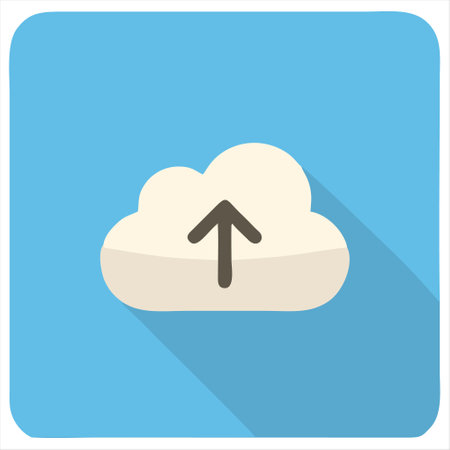 cloud icon, flat design vector illustration, long shadow,のイラスト素材