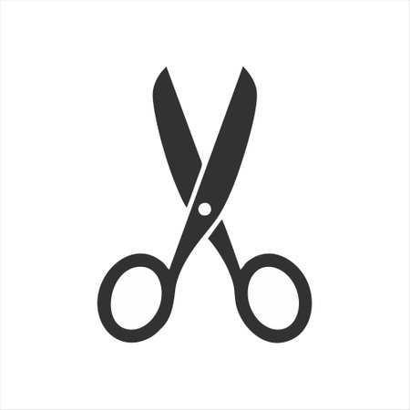 Scissors icon isolated on white background. Vector illustration in trendy flat style.のイラスト素材