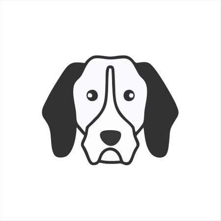 Dachshund dog icon. Vector illustration of a dog head.のイラスト素材