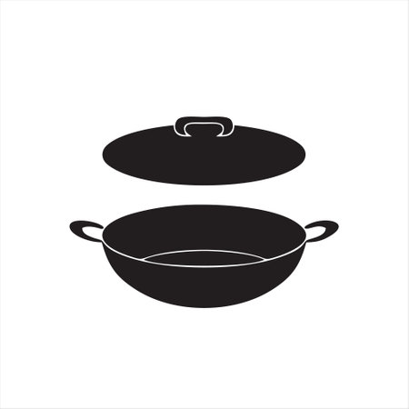 cooking pot icon vector illustration isolated on white background. kitchen utensilsのイラスト素材
