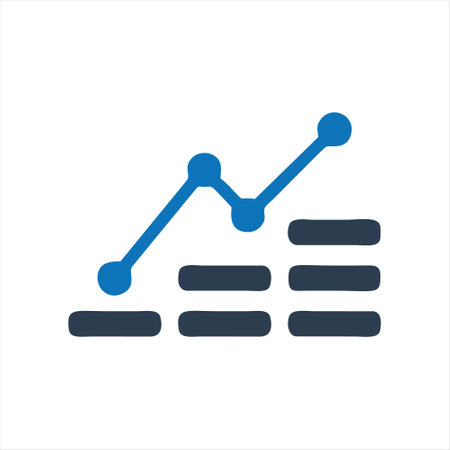 Analytics graph icon. Flat design style. Vector stock illustration.のイラスト素材