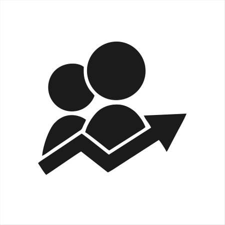 People icon. Group of people with arrow up. Vector illustration.のイラスト素材